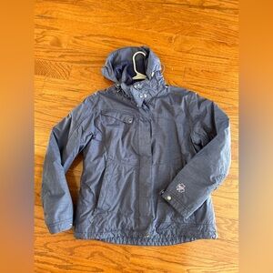 LL Bean 3 in 1 System Jacket Quilted Liner Hooded Blue Ski Rain coat Size S